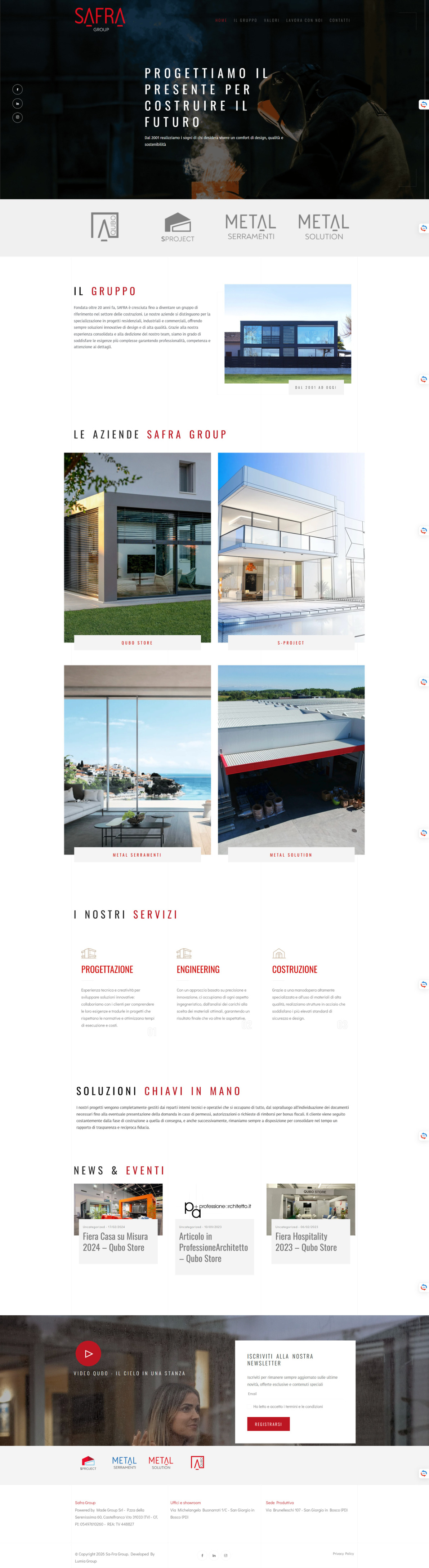 Screenshot do site Safra Group